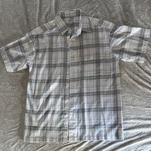 Haggar Men's Casual Gray Checkered Shirt NWOT